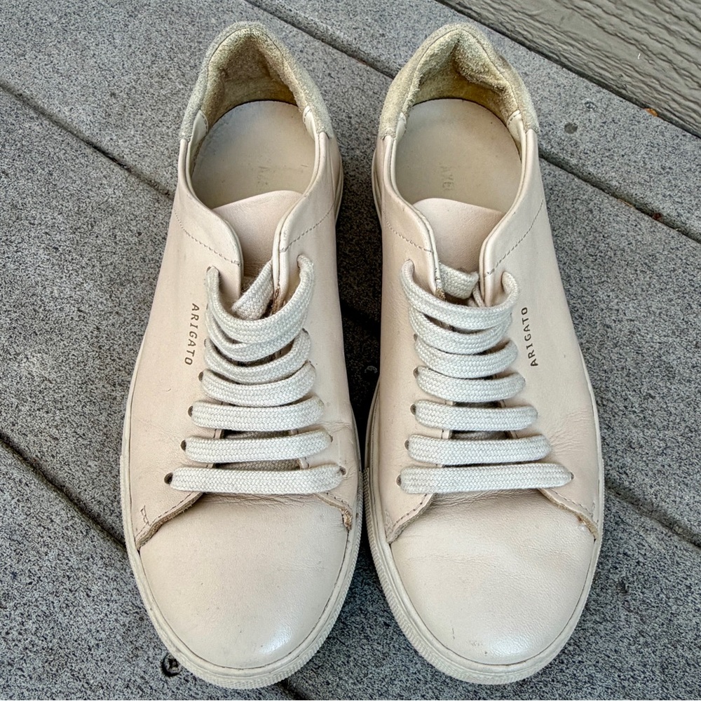 Axel Arigato Nude Low Top Leather Sneakers Women 37 Laces 98163 Flat Portugal - Picture 13 of 13